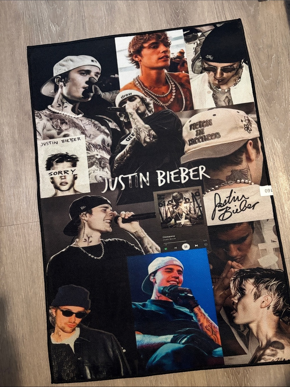 Justin Bieber Collage Area Rug Floor Mat Music Fan Decor